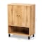 Baxton Studio Rossin Modern Oak Brown Finished Wood 2-Door Entryway Shoe Storage Cabinet with Bottom Shelf 182-11688-Zoro - alternate 3